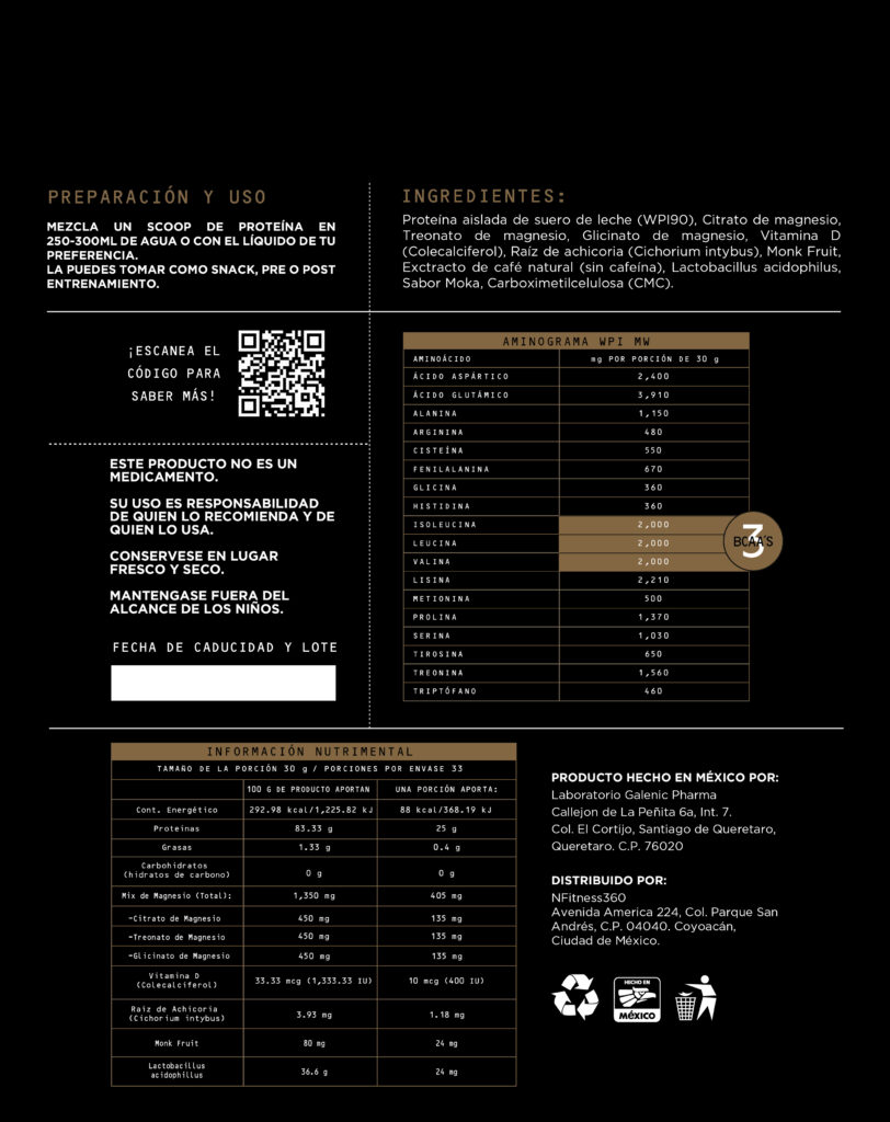 Proteína Nfitness 360 Moka Información